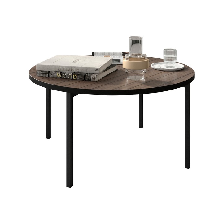 Masuta Batasu C01, MIRJAN 24, 80x80x44cm, negru / maro