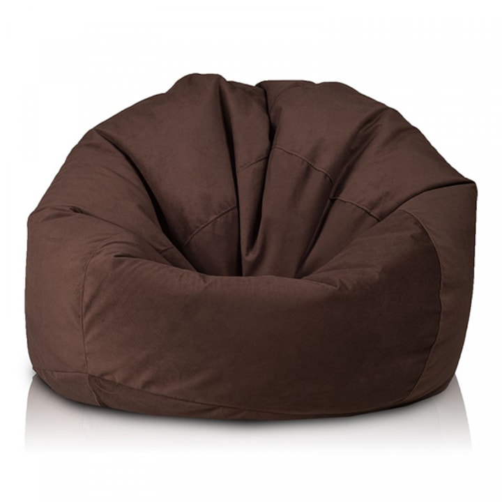 Fotoliu Lazyboy Cloud XL Velvet, husa detasabila, husa interioara, material stofa plusata, pretabil interior, culoare maro