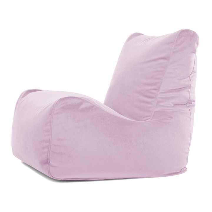 Fotoliu Lazyboy Osho Velvet, cu maner, husa detasabila, husa interioara, material stofa plusata, pretabil interior, culoare roz