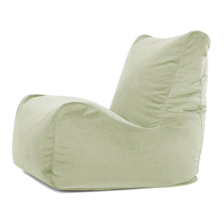 Fotoliu Lazyboy Osho Velvet, cu maner, husa detasabila, husa interioara, material stofa plusata, pretabil interior, culoare bej