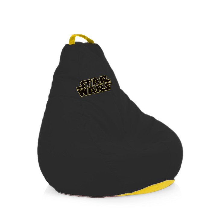 Fotoliu puf tip beanbag Lazyboy STAR WARS, impermeabil, dehusabil, Dirtproof, Interior/exterior, culoare negru, marime M