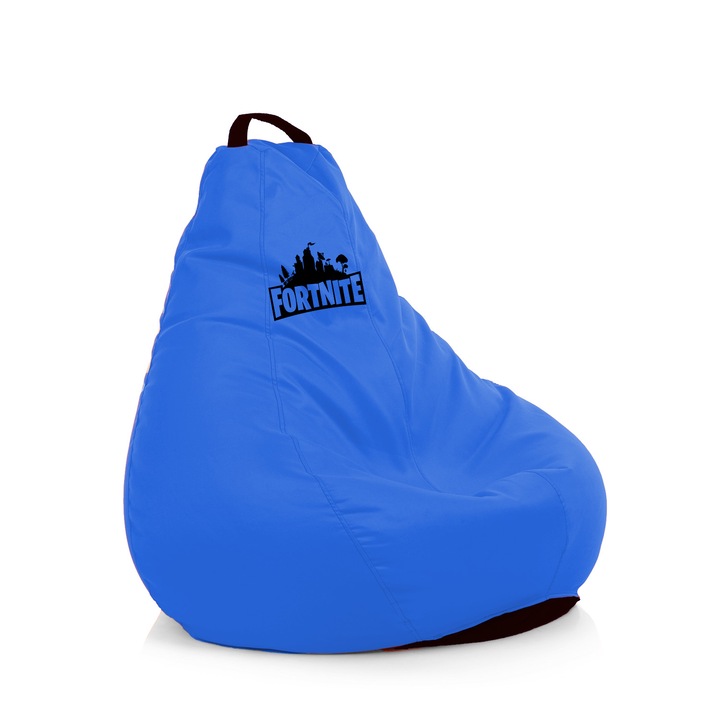 Fotoliu puf tip beanbag Lazyboy FORTNITE, impermeabil, dehusabil, Dirtproof, Interior/exterior, culoare albastru, marime M