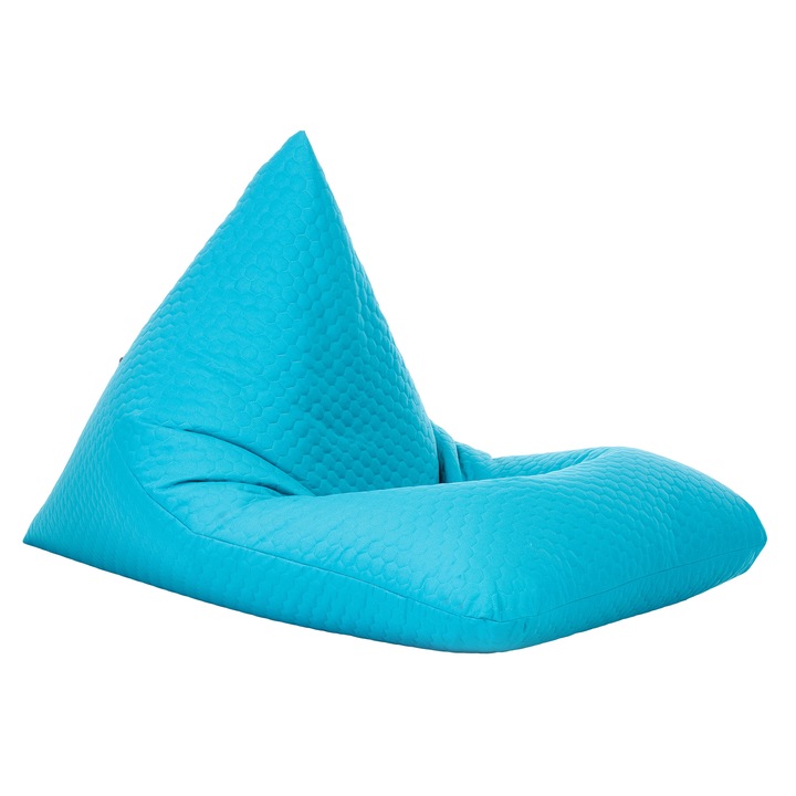 Fotoliu puf tip beanbag Lazyboy, model Lazy, material matlasat Honeycomb, impermeabil, Dirtproof, dehusabil, culoare Turcoaz