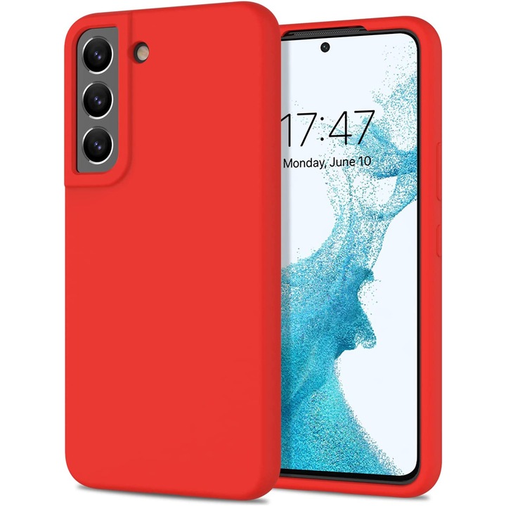 Husa Daden® Soft Silicone compatibila cu Samsung S21, Interior din Microfibra, Protectie sporita, Rosu