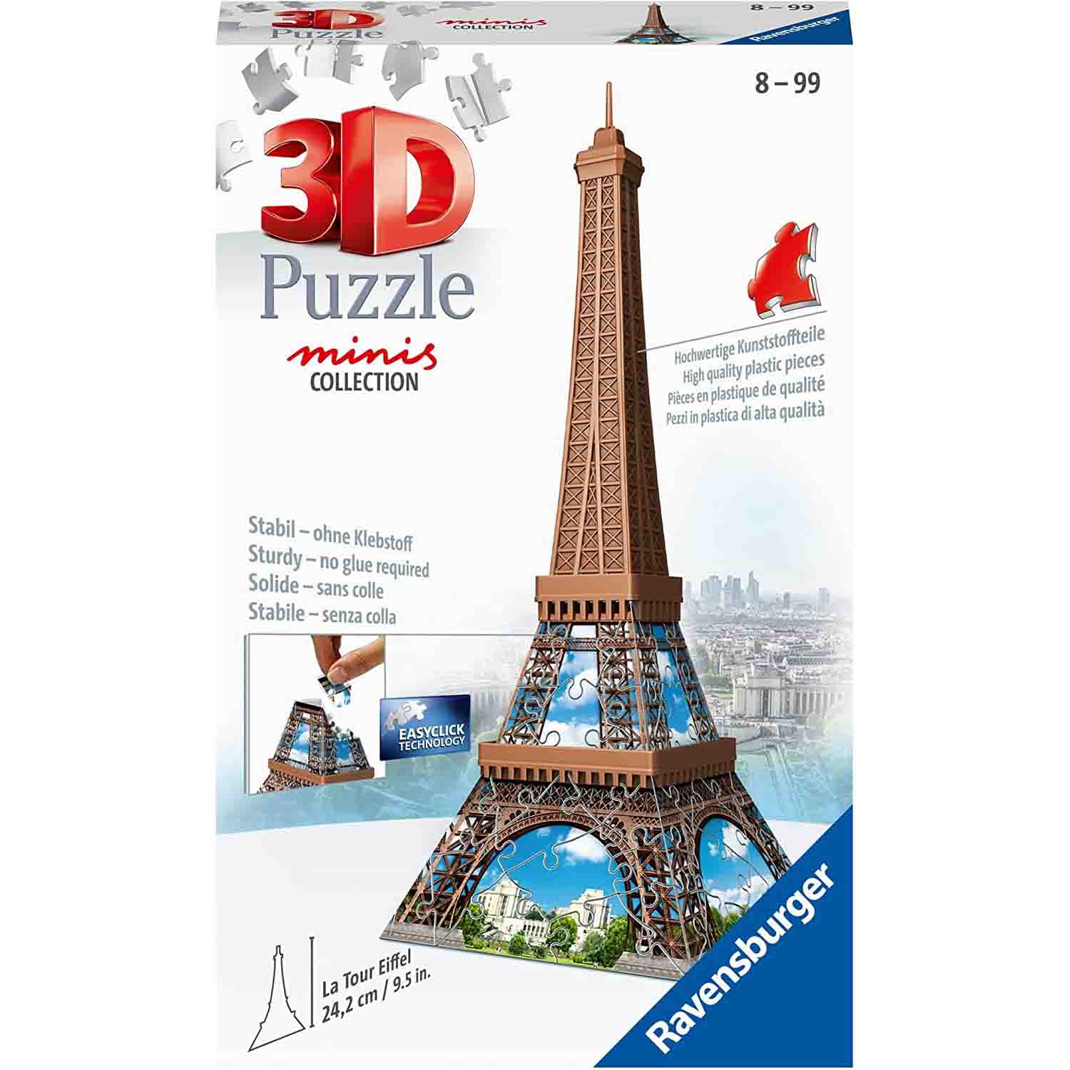 Puzzle 3D Ravensburger Minis - Turnul Eiffel, 54 piese