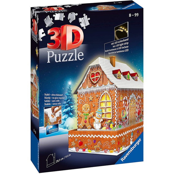 Пъзел 3D Ravensburger - Джинджифилова къщичка, 216 части