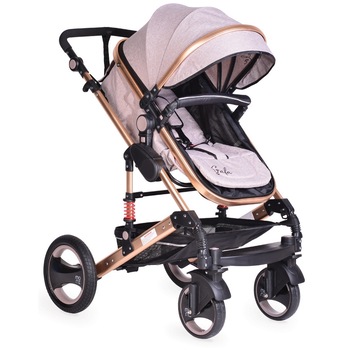 Carucior 2 in 1 cu suspensii Gala Melange/Gold Carucior 2 in 1 cu suspensii Gala Melange/Gold