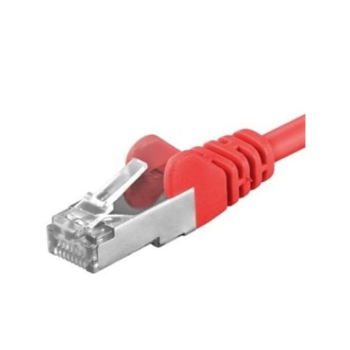 Patchcord kábel SFTP RJ45-RJ45 Cat.6A, 7m, piros, teljes réz, 26AWG