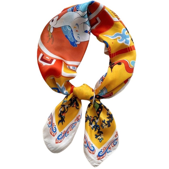 Női Rubin sál, IZMAEL, Selyem, 70x70cm, Többszínű