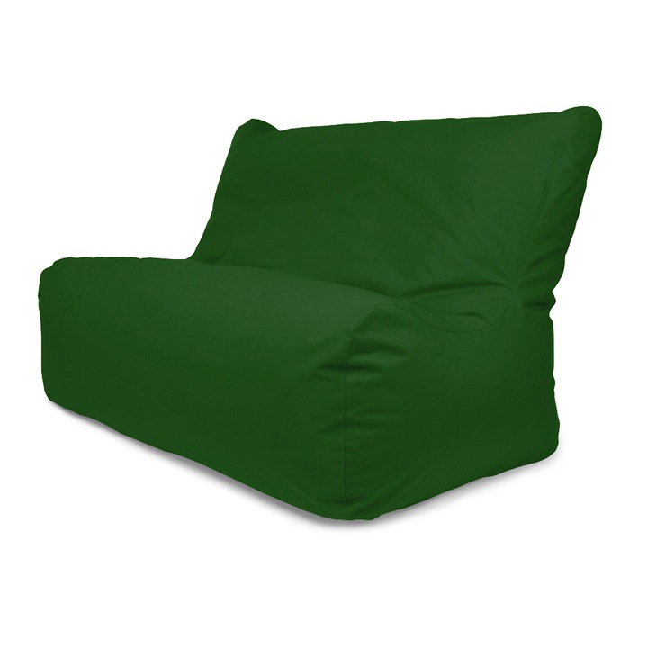 Canapea tip beanbag Lazyboy Capri, impermeabil, dehusabil, Dirtproof, culoare Verde inchis