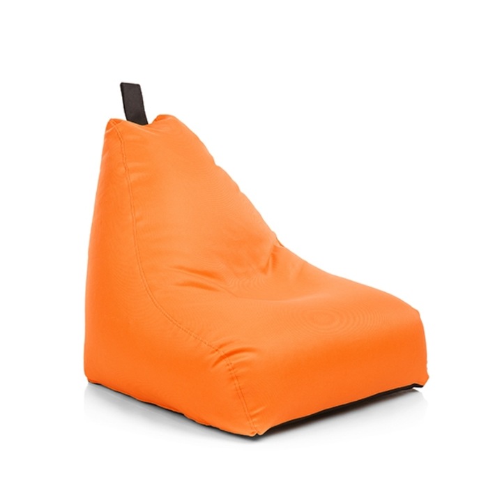 Fotoliu puf Lazyboy Keiko S pentru copii, cu maner, impermeabil, lavabil, dehusabil, husa interioara, culoare portocaliu