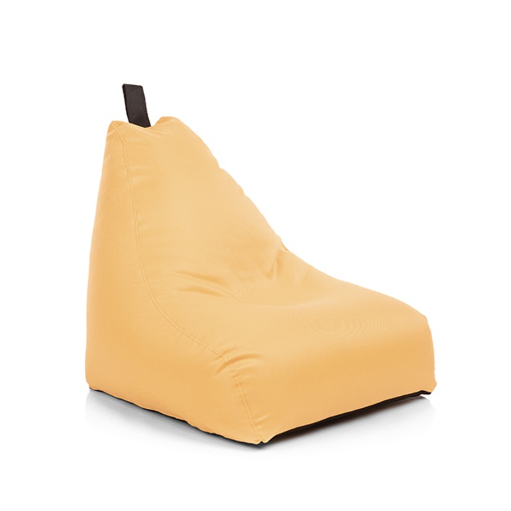 Fotoliu puf Lazyboy Keiko S pentru copii, cu maner, impermeabil, lavabil, dehusabil, husa interioara, culoare bej