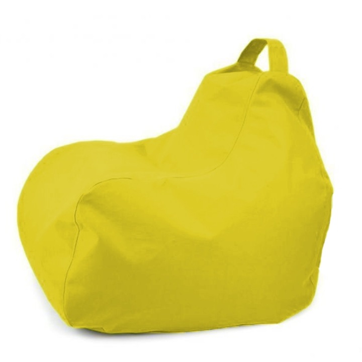 Пуф фотьойл за деца Lazyboy Game, с дръжка, страничен джоб, водоустойчив, може да се пере, свалящ се калъф, вътрешен калъф, жълт цвят