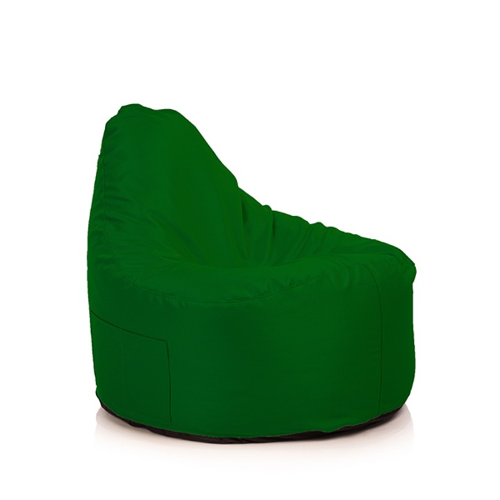 Пуф фотьойл Lazyboy Shell, с дръжка, страничен джоб, водоустойчив, може да се пере, свалящ се калъф, вътрешен калъф, тъмнозелен цвят