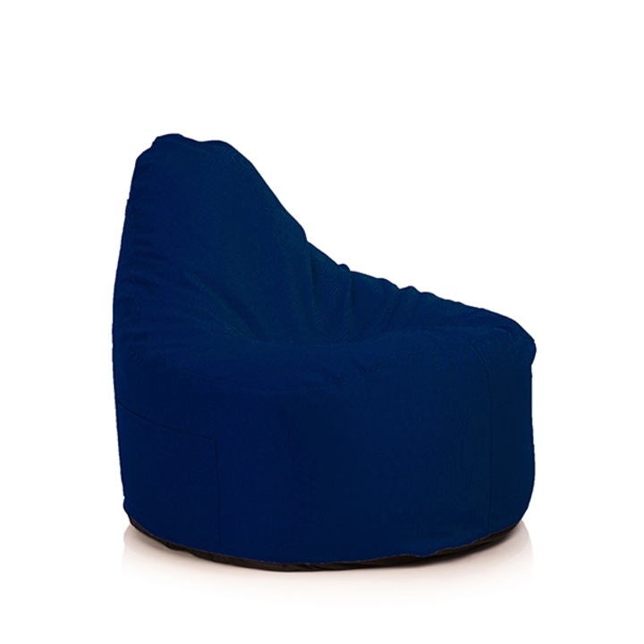 Пуф фотьойл Lazyboy Shell, с дръжка, страничен джоб, водоустойчив, може да се пере, свалящ се калъф, вътрешен калъф, тъмносин цвят