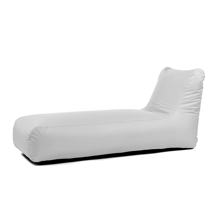 Fotoliu puf Lazyboy Sunbed, cu maner, impermeabil, lavabil, dehusabil, Dirtproof, husa interioara, culoare gri deschis