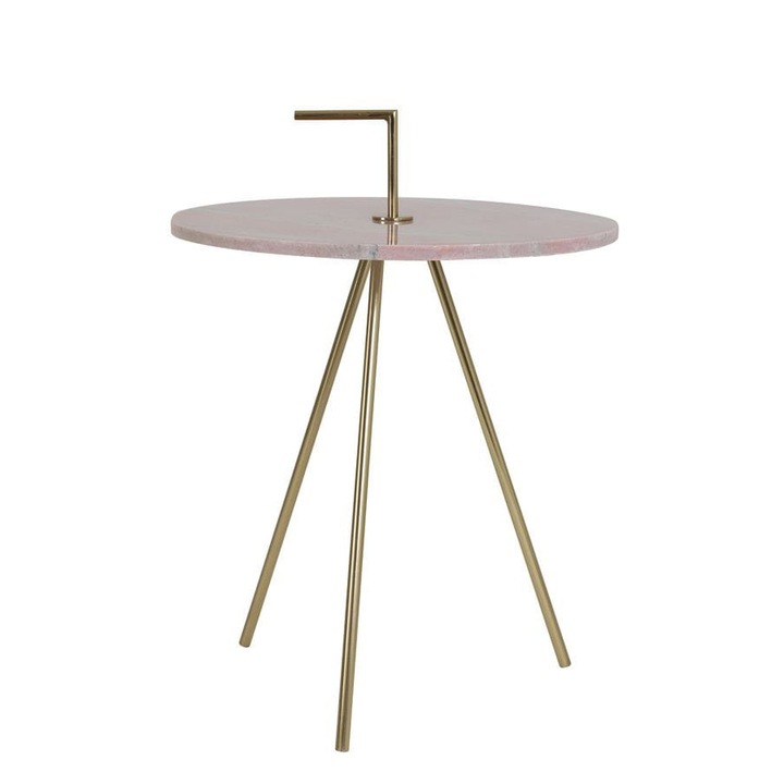 Masuta de cafea, Light & Living, Metal, Auriu/Roz