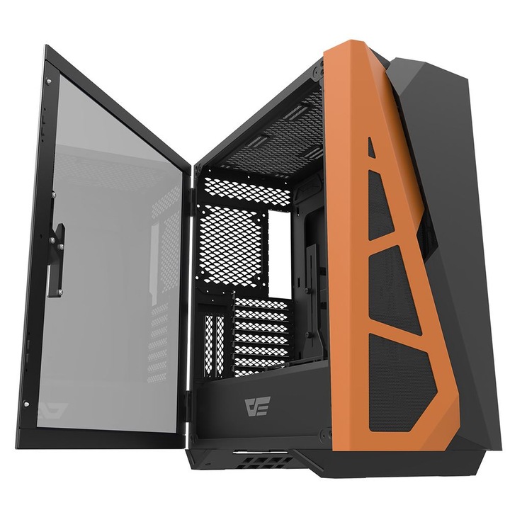 DarkFlash DLZ31 Mesh táp nélküli ablakos ház fekete-narancssárga (DLZ31 Mesh Black)