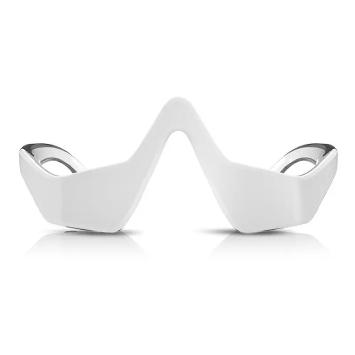 Dispozitiv profesional inteligent facial si ocular, 2 in 1, multifunctional, pentru hidratarea, ingrijirea tenului, eliminarea ridurilor, efect anti-imbatranire, anti-oboseala, anti-cearcane, stimulare EMS, vibromasaj, fotoni, acumulator 120 mAh, alb