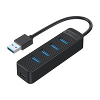 HUB USB Orico TWU3-4A, conectori: 4x USB 2.0 Type-A, interfata USB 3.0 Type A / USB Type-C, lungime cablu 15cm