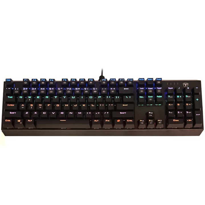 Клавиатура Gaming T-Dagger Pavones, Механична, Rainbow, USB, Blue switches