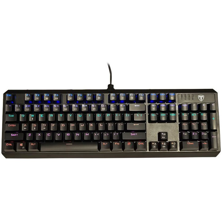 Tastatura mecanica gaming T-Dagger Pavones rainbow, USB, blue switches