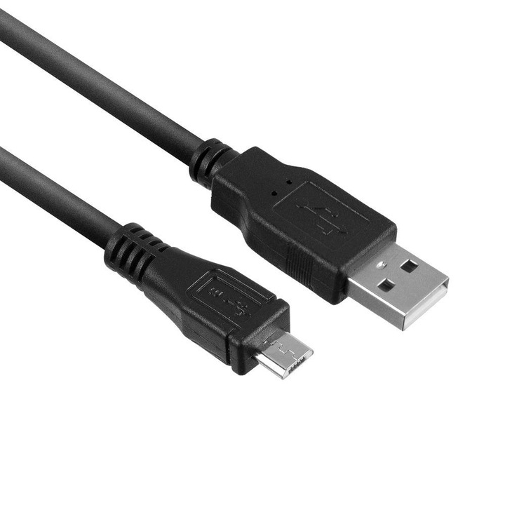 ACT AC3000 USB 2.0 зарядно/кабел за данни, USB-A мъжки - micro USB-B мъжки, 1 м, черен