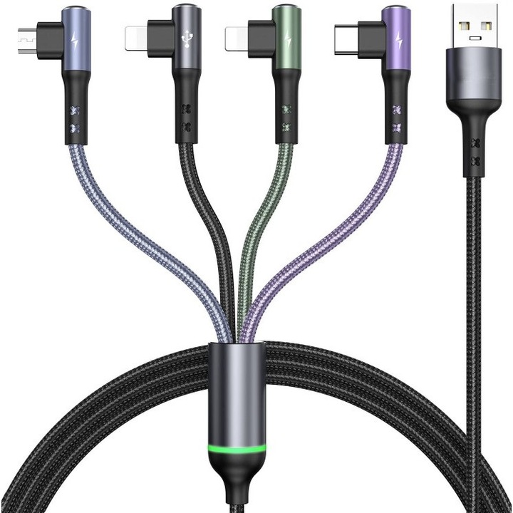 Cablu de incarcare multiplu, 4in1, 3A, Multicolor