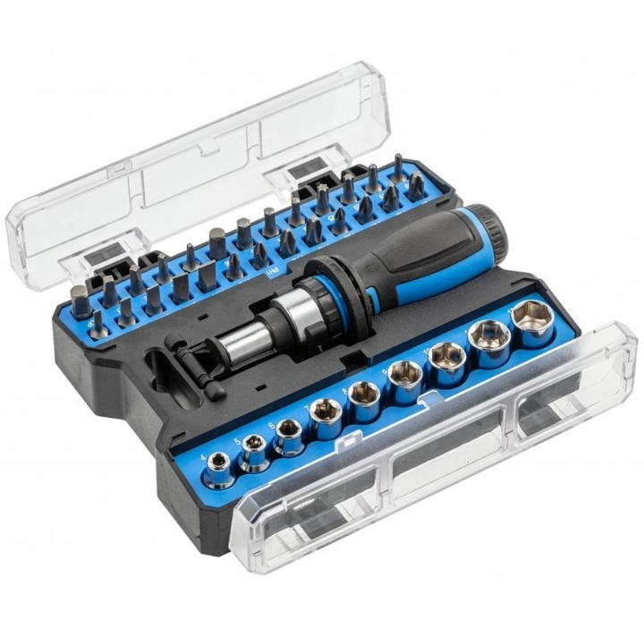 Csavarhúzó, Hogert HT1S101, bitekkel, 36 elemmel