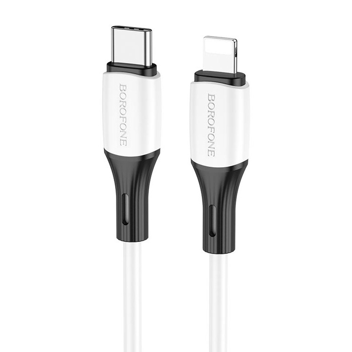 Cablu De Date Borofone Bx79 Type C, Compatibil Cu iPhone 20w 1m Ignifug - Alb