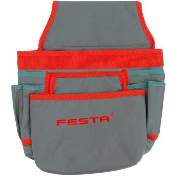 Sort pentru scule, FESTA, 8 buzunare, 300 x 250 mm, Gri/Rosu