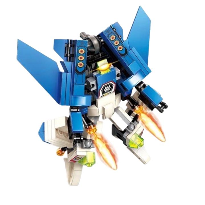 Set 153 piese constructie, Qman, Robot, Multicolor, 6+