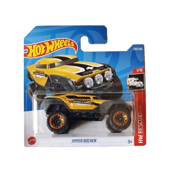 Masinuta Metalica Hot Wheels, Hyper Rocker, Galben, 1:64