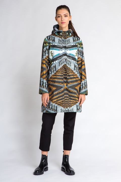 Cod:Rain - Trench impermeabil pentru femei, The Bridge and the Metro, multicolor
