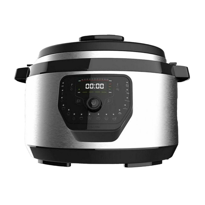 Multicooker H Ovall, Cecotec, 8 l, LED, Inox, Negru/Argintiu