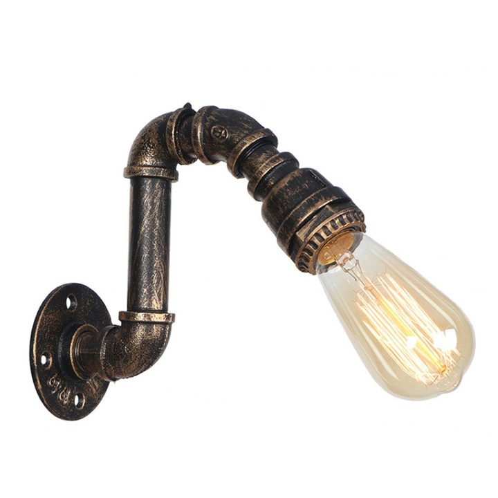 Aplic industrial retro steampunk, metal, E27 sursa de lumina nu este inclusa 8.5X21cm