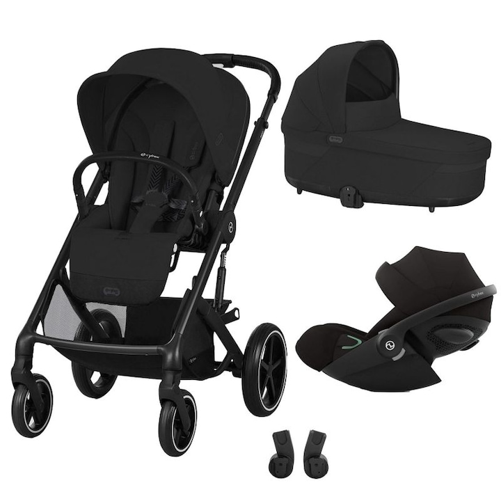 Carucior Cybex, Balios S Lux 3 in 1, Moon Black, cu scoica auto Cloud G i-Size