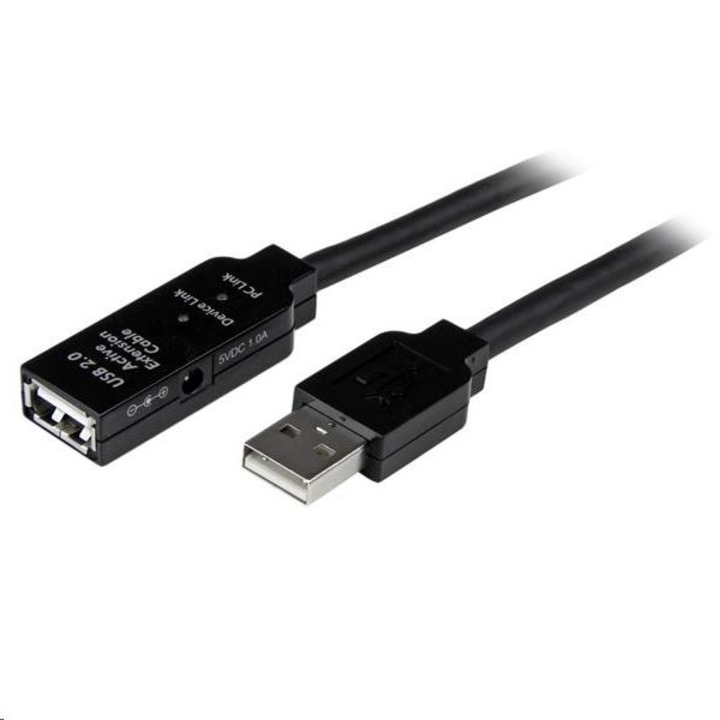 Удължителен кабел, Startech, тип USB, черен