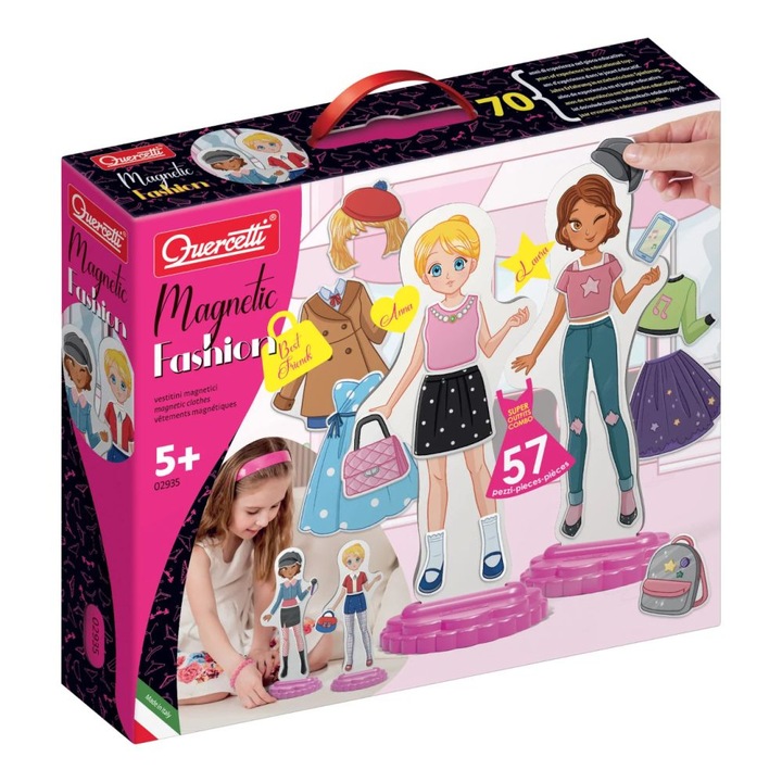 Set de joc Imbraca haine Magnetic Fashion Best Friends 57 elemente Quercetti