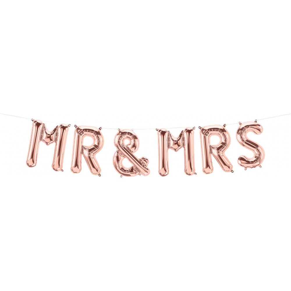 Pachet baloane folie Mr. & Mrs. rose gold - 41 cm, 58820