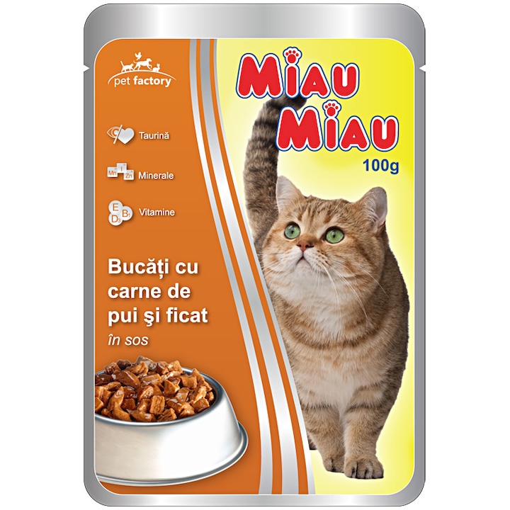 hrana umeda pentru pisici miau-miau pui si ficat in sos plic 100 g imagen 51_1_
6