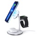 Безжично зарядно Choetech, T585-F-V4, 3 в 1, 15 W, Съвместимо с MagSafe, iPhone 12/23, Apple Watch, AirPods Pro, Бял