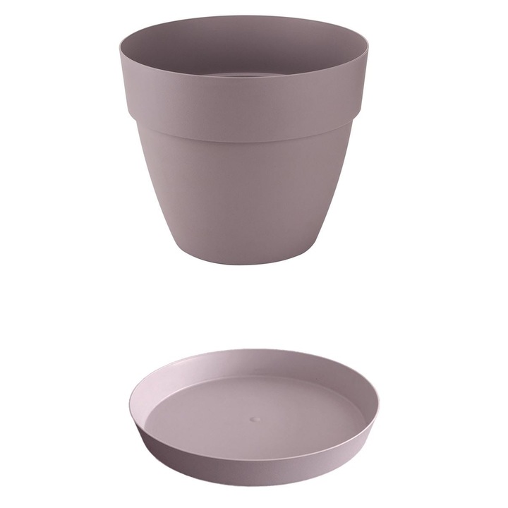 Herum® dekoratív edény, tányérral, műanyag, 30 x 25 cm, 12 l, Lila