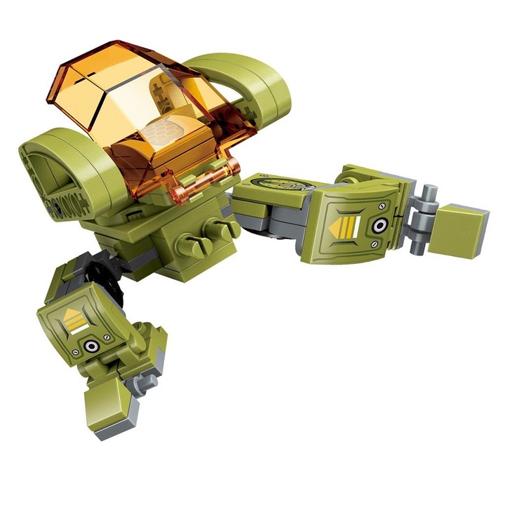 Set 63 piese constructie, Qman, Robot, Multicolor, 6+