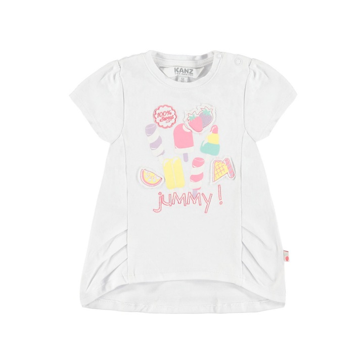 Lányoknak való póló, Kanz, Pamut/Elasztán, Fehér, Fehér