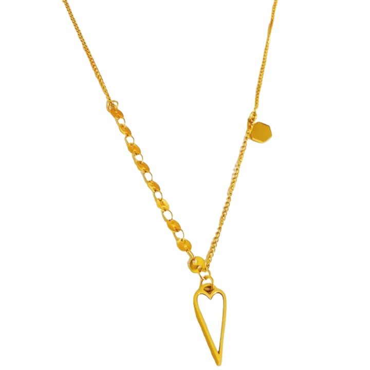 Női nyaklánc, Izmael, rozsdamentes acél, arany