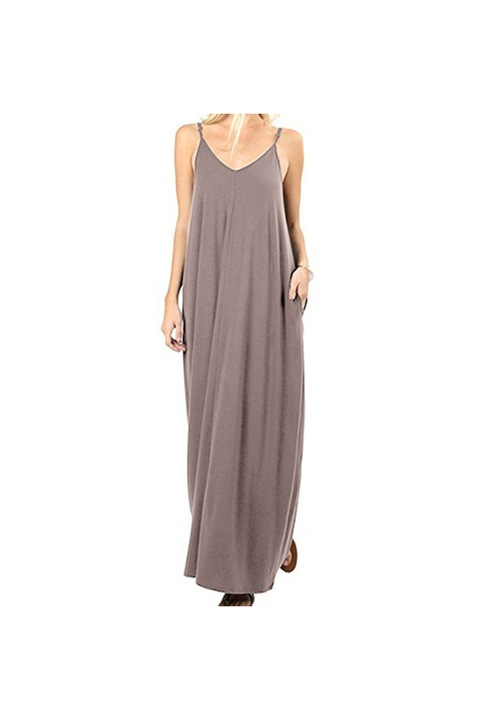 Rochie dama lunga, Decolteu in V, Policoton, Maro, Maro