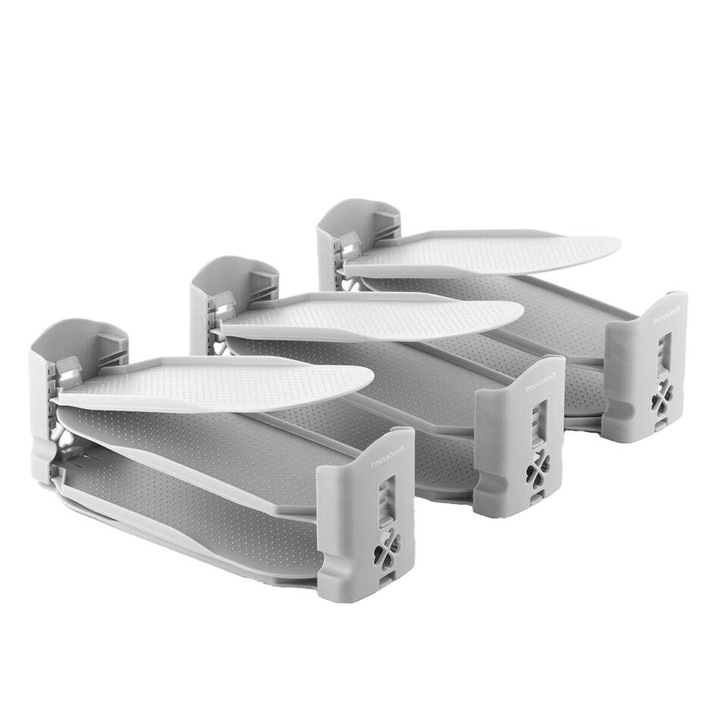 Organizator reglabil de pantofi Sholzer, InnovaGoods, 6 buc, Gri