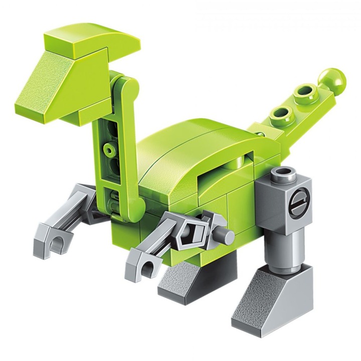 Set 29 piese constructie, Qman, Robot dinozaur, Multicolor, 6+