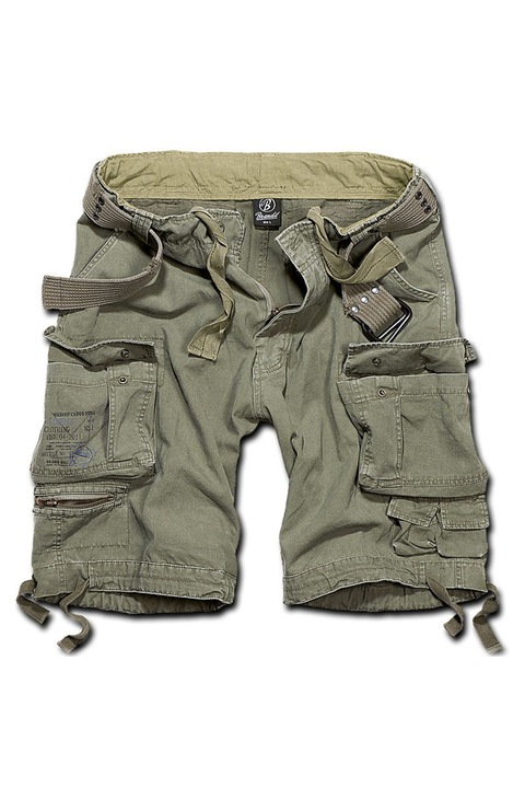 Pantaloni Scurti Brandit M65 Savage cu Centuri Vintage, Verde masliniu